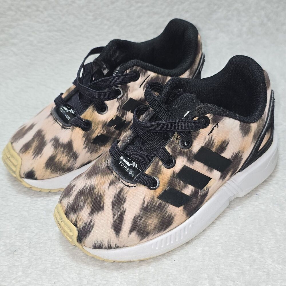 adidas ZX Flux Sneakers Infant Toddler's Size 6K Leopard B25649 Shoes